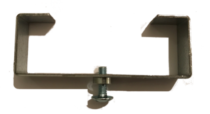 Picture of 4 Clinch-It Stainless-Steel Brackets for 4" (102mm) Slotted Concrete Fence Posts with fixing screw bolts